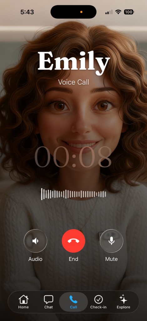 Voice call with Emily